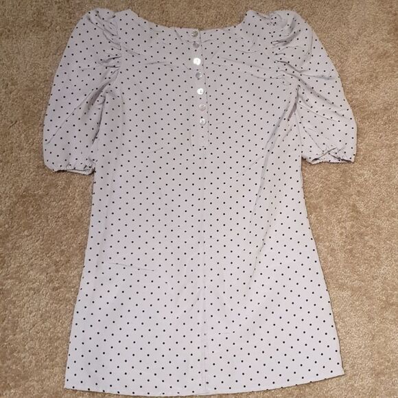 H&M Ladies Polka Dot Puff Sleeve Top sz 2 - Picture 4 of 5